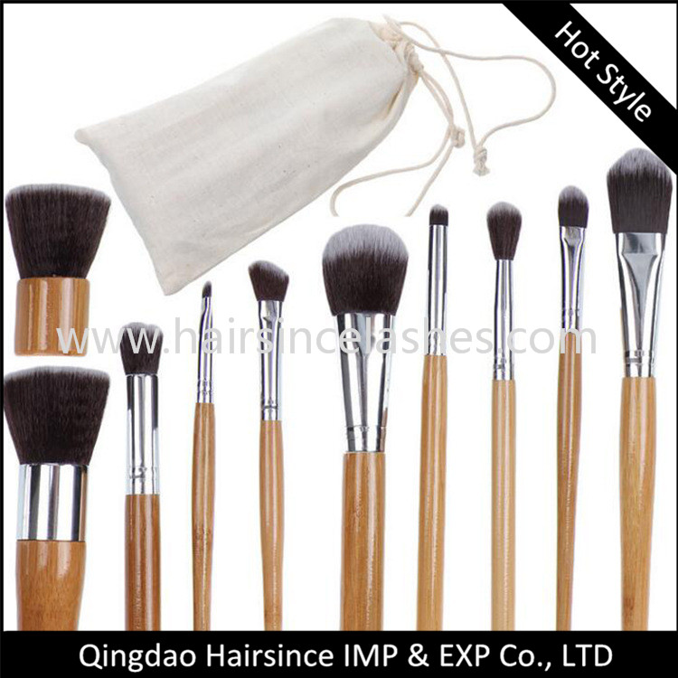 Customized makeup brushes, animal hair brushes with bamboo handle