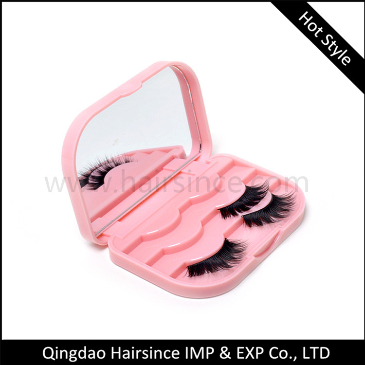 Plastic lashes case 3 pairs lashes box can be customized logo sample available