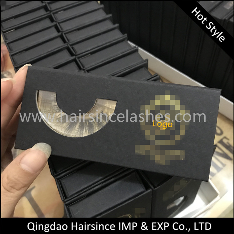 Black art paper magnetic lashes package with window, lashes box, lashes package free design logo free sample