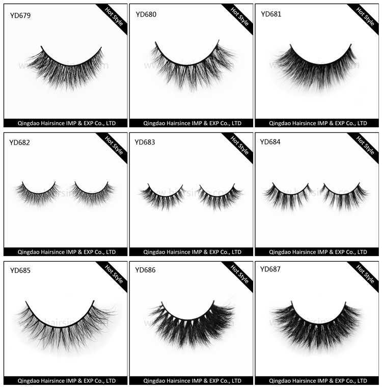 Handmade 3D mink eyelash with free design lash package, mink hair lashes with 3D curls style on sale