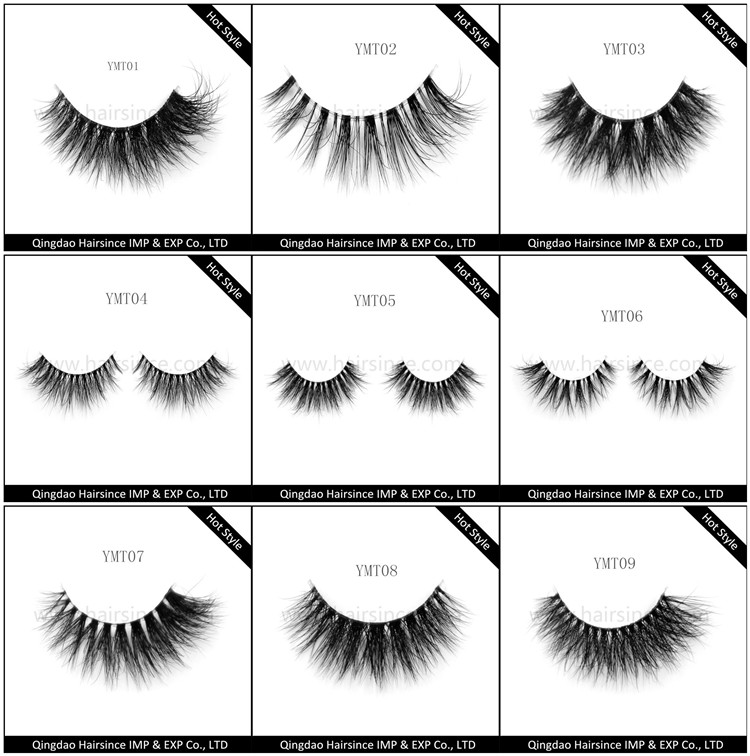 3D clear band mink hair lashes, false eyelash 3D style, human hair lashes, silk hair lashes on sale