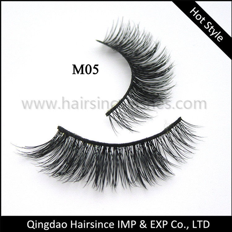 Premium mink hair lashes 3D style mink hair lashes transparent band mink hair lashes free shipping