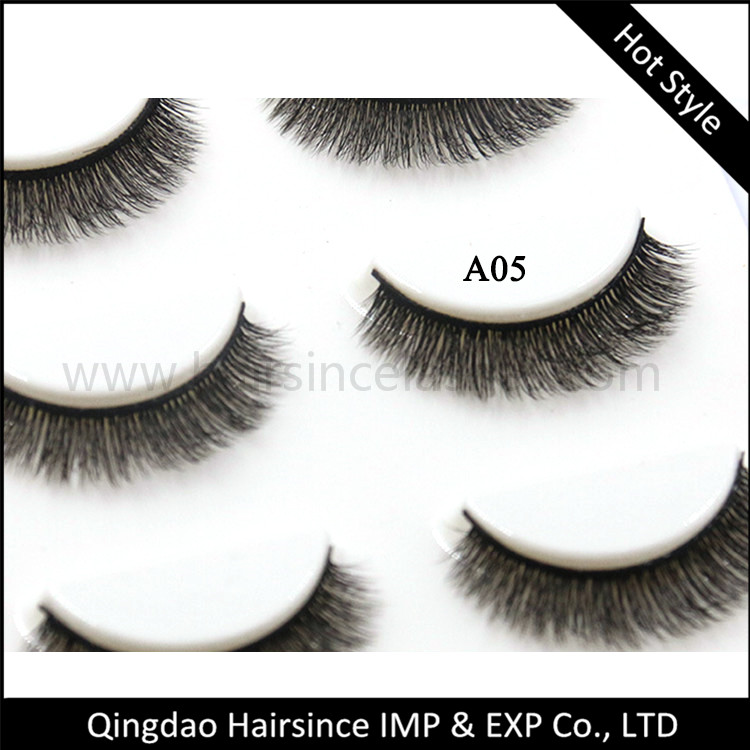 High quality synthetic hair 3D strip eyelash packaging box softest false lash wholesale