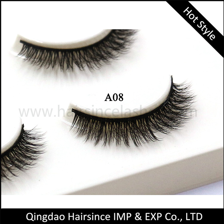 Cheap wholesale pairs silk hair lashes 3D fiber synthetic hair false eyelashes faux mink hair lashes 3D style from Ebay