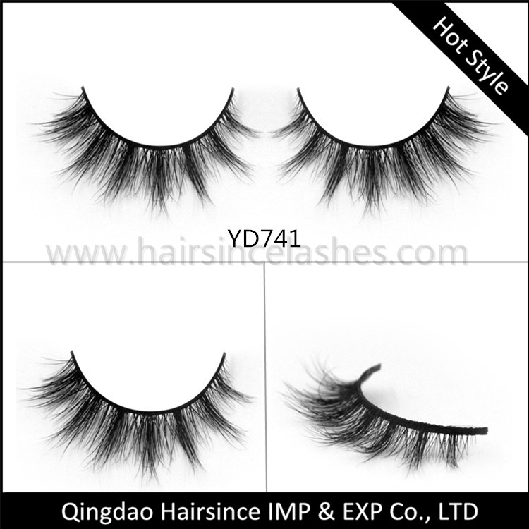 Popular style 3D quality mink hair lashes natural sexy curls mink hair lashes wholesale price from Alibaba