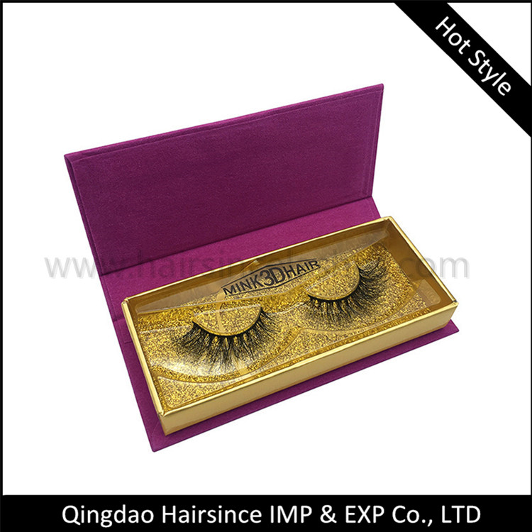 Matte style mink hair lashes package customized logo lash case cheap price