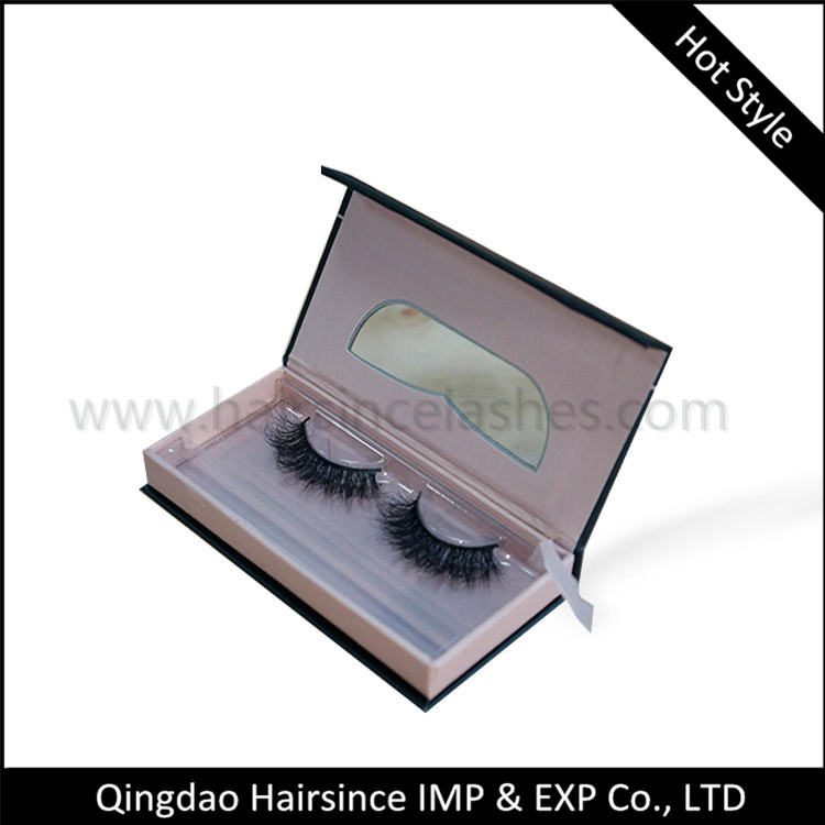 Hot popular magnetic closure lashes package black color matte style lash case with customized logo from Alibaba