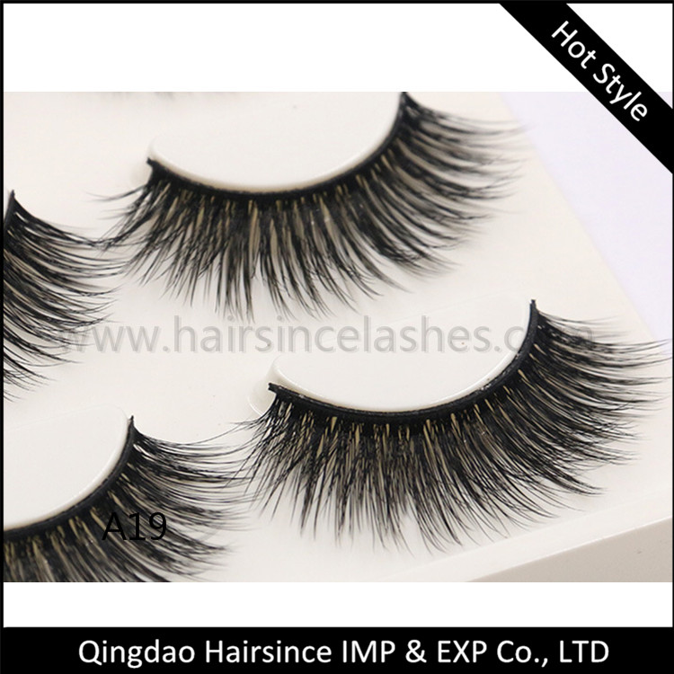 Beautiful lashes 3D style silk hair lashes natural curls double layers synthetic hair lashes wholesale price from Aliexpress