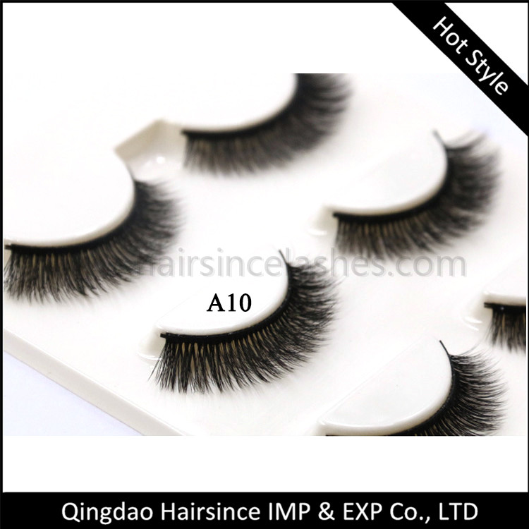 Short thick style silk hair lashes 3D curls style cheap price synthetic hair lashes for sale