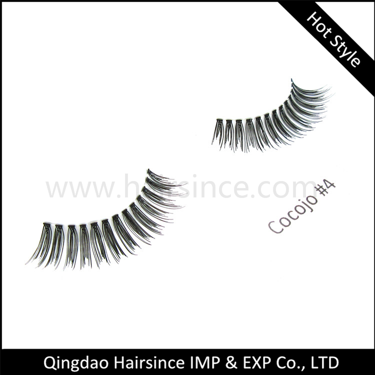 Wispy style silk hair lashes natural style curls 100% handtied mink hair lashes horse hair lashes 3D for sale