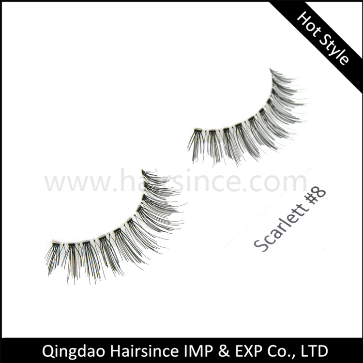 Thin style clear band silk hair lashes 100% handtied style cheap price silk hair lashes from Ebay hot style