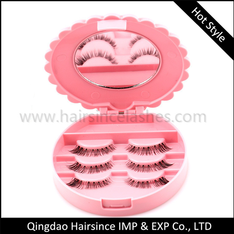 3 pairs plastic lashes case lashes package free logo sticker cheap price lashes products