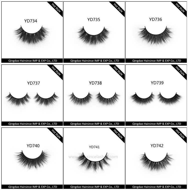 Alibaba sale quality style 3D mink hair lashes, horse hair lashes, silk hair lashes wholesale price