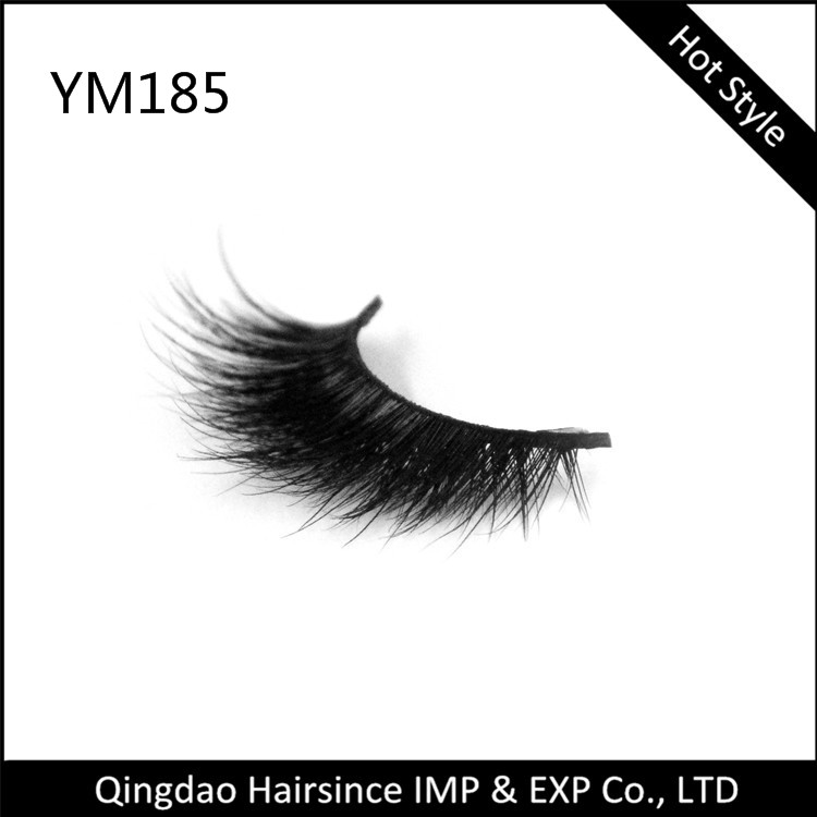 Cheap price real mink fur material mink hair eyelash strips 3D mink lashes false eyelashes