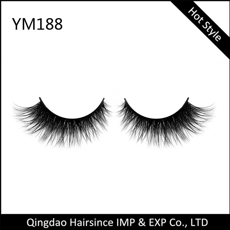 Hand made premium hair 3D mink strip eyelashes with own brand eyelashes 3D mink lashes private labeling