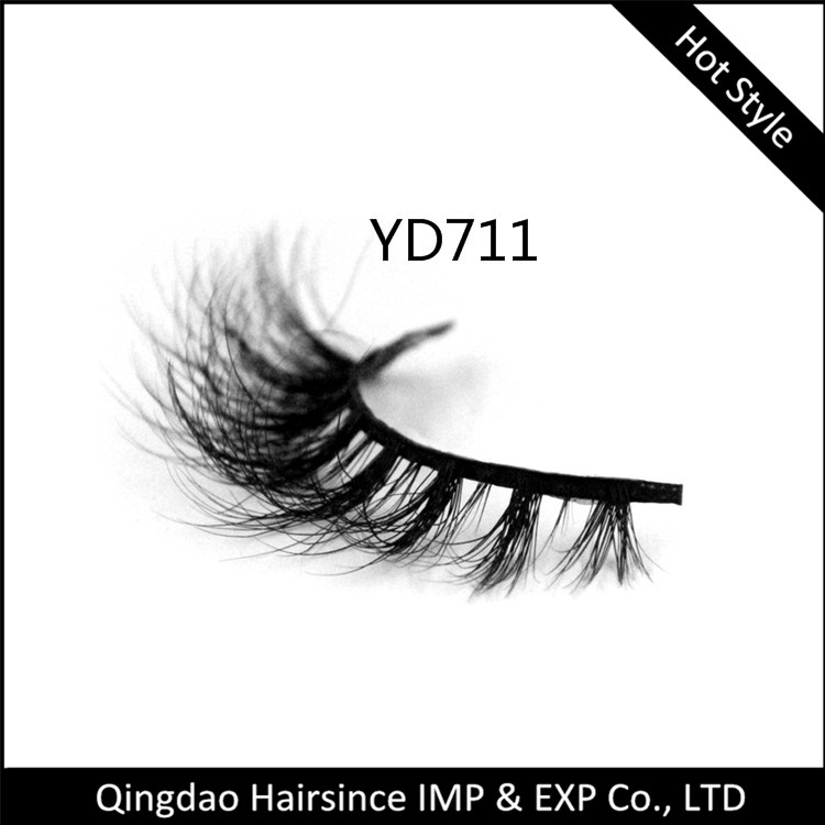 Natural sexy curls 3D mink hair lashes, horse hair lashes, human hair lashes factory supply free sample