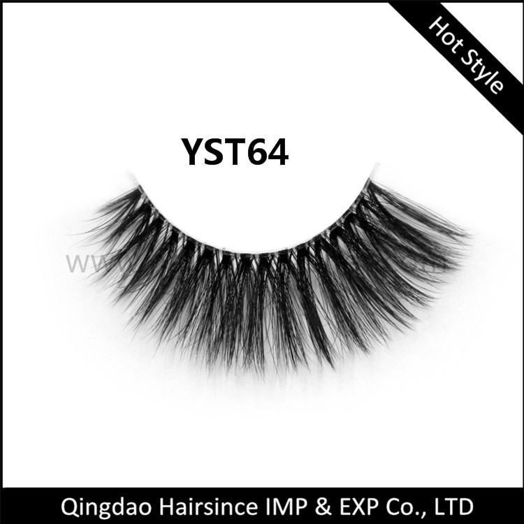 Bushy style 3D silk hair lashes faux mink hair lashes with clear band natural curls style on sale