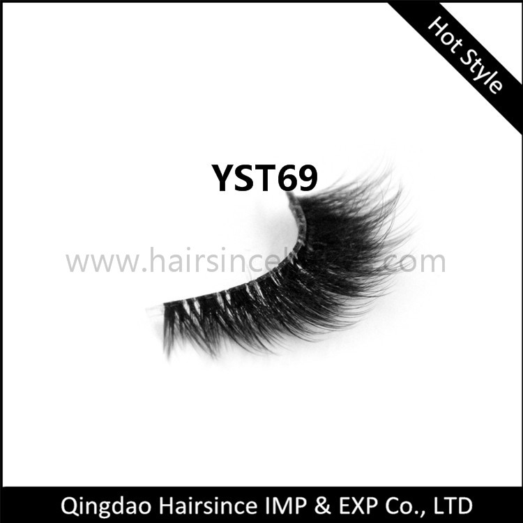 Alibaba hot style 3D faux mink hair lashes with clear band good quality better quotation