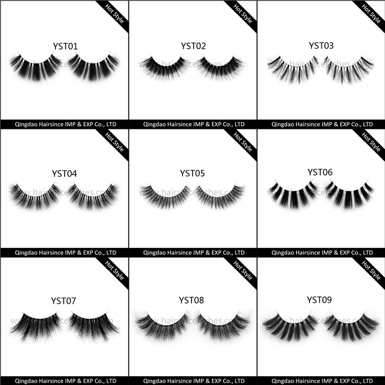 Faux mink hair lashes catalog 3D clear band style lashes free design sample available