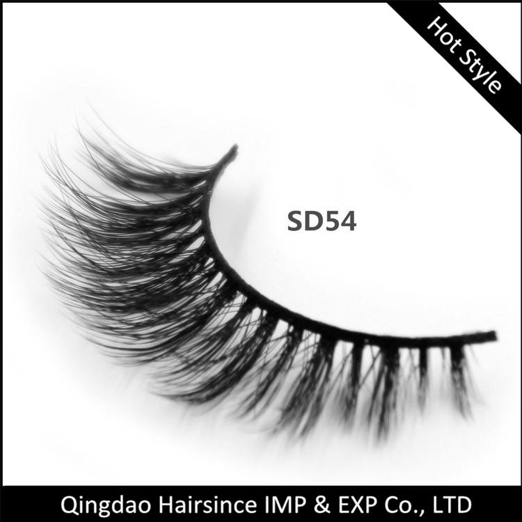 Makeup eyelash 3D false mink hair lashes natural cotton band with customized lashes package