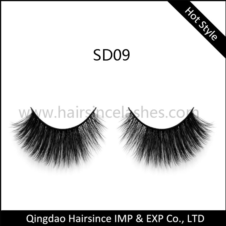 Long shape style faux mink hair lashes 3D natural looks for sale