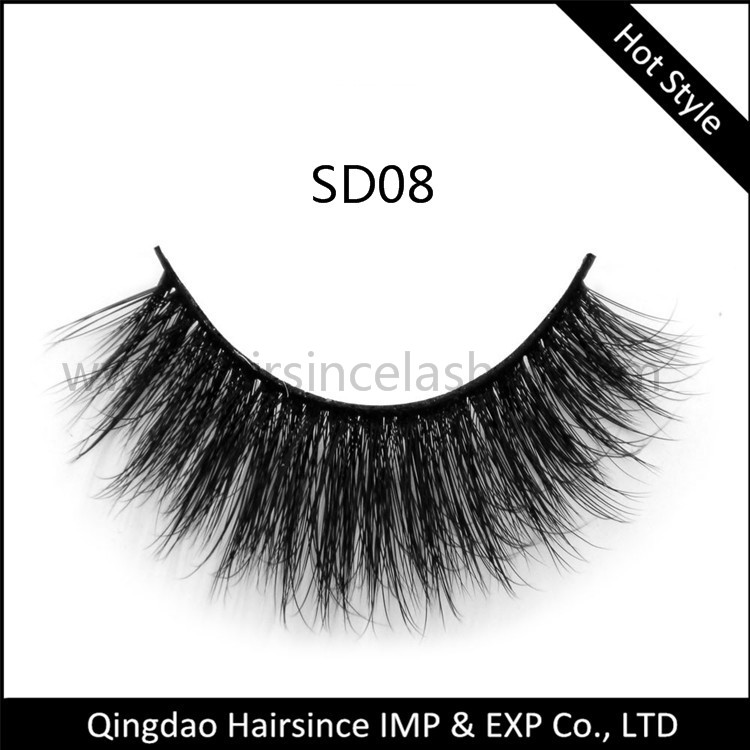 Strip 3D silk mink hair lashes with customized lashes package