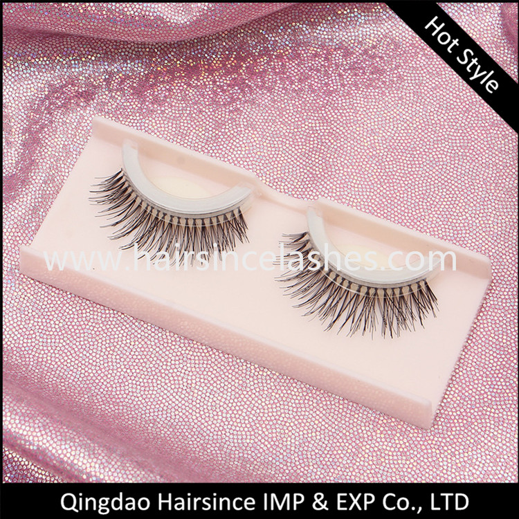 Popular style faux human hair lashes natural looks lash glueless lash wholesale price