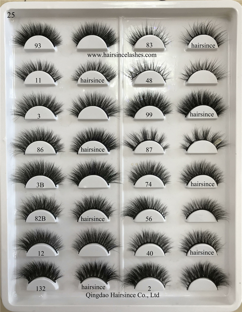 Super quality mink hair lashes 3D style horse hair lashes from alibaba