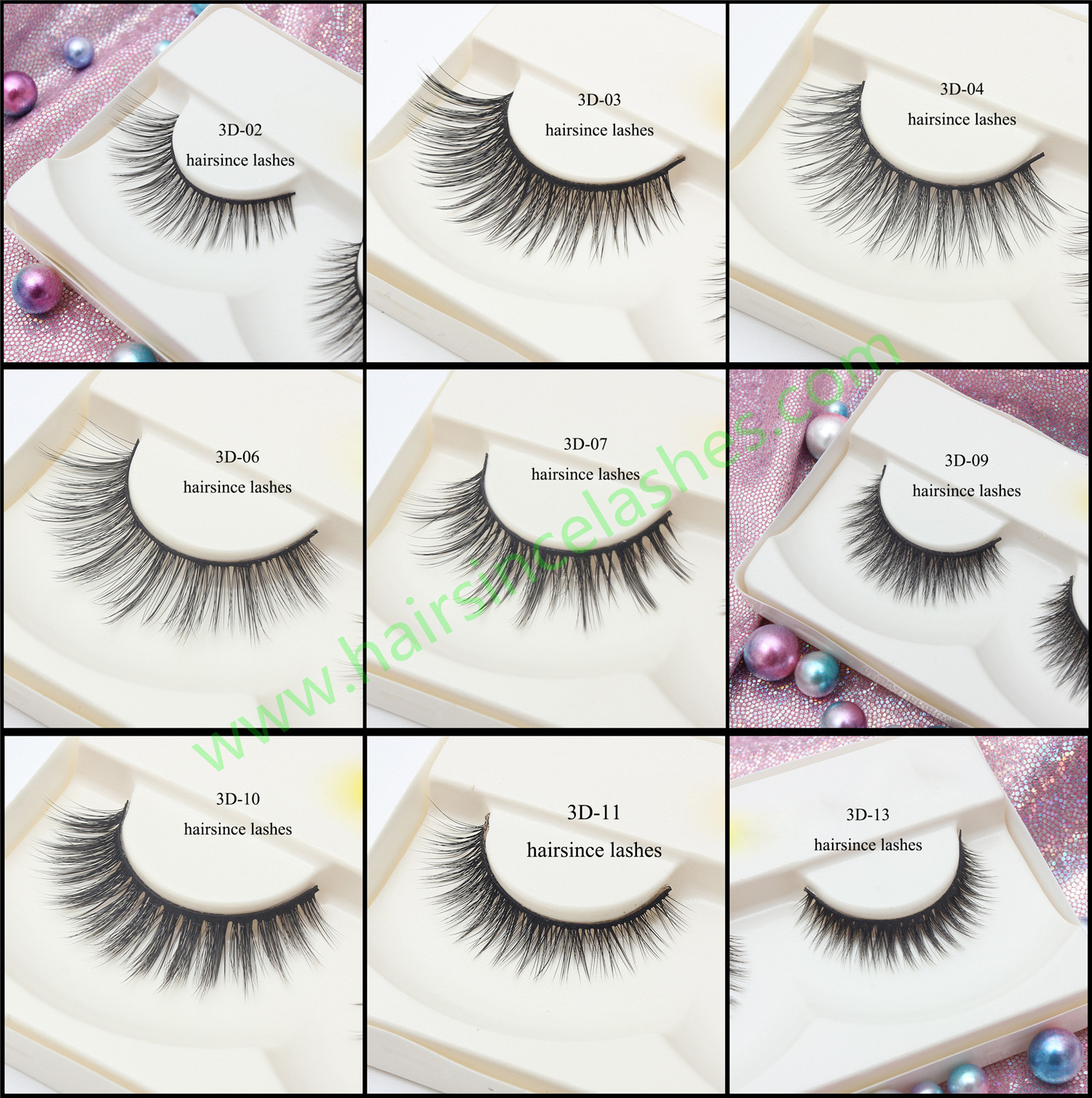 Popular styles 3D silk hair lashes natural curls long styles from Alibaba factory supply